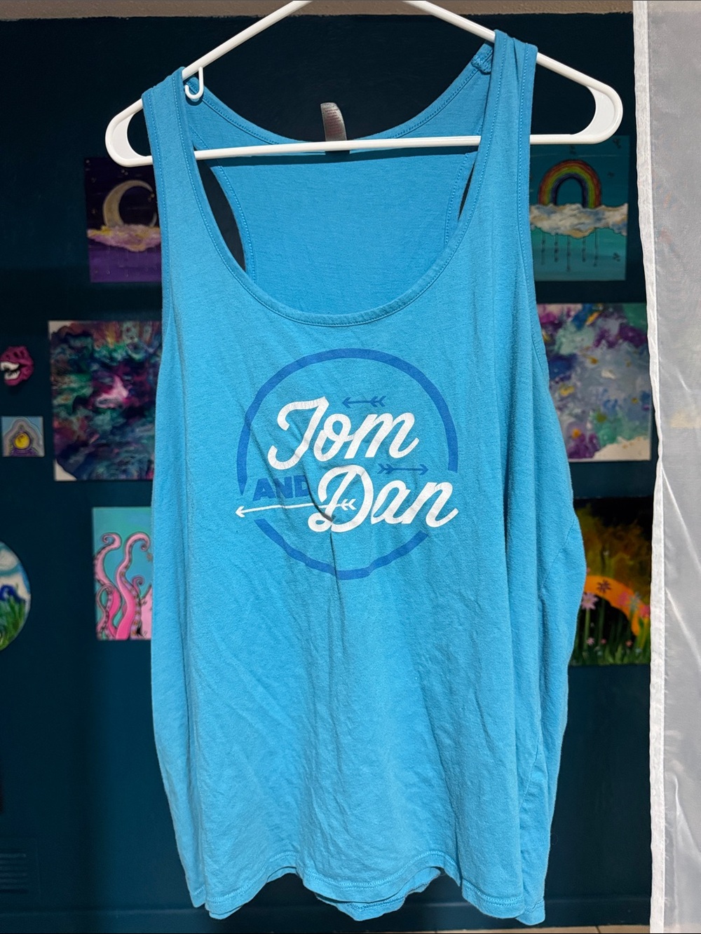Tom and Dan Blue Graphic Tank Top